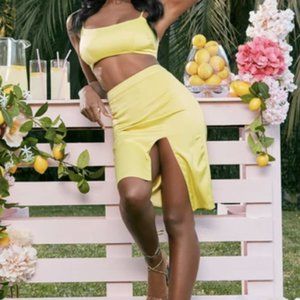 🚫SOLD🚫 Satin Skirt - Yellow